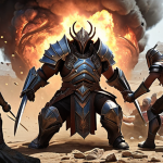 A dynamic action shot of Lineage M's new agile class, utilizing high-mobility skills to disrupt enemy formations in a large-scale PvP battle, like a Siege War. The character is central, surrounded by unique skill effects, chaos, and other diverse Lineage M classes, embodying a meta-game revolution. Emphasize speed, burst damage, and strategic disruption within a detailed fantasy battleground.