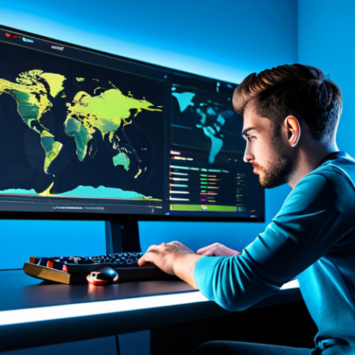 Home 7 A focused professional gamer, a man in his late 20s, wearing a modest, stylish esports jersey. He is sitting at a sleek, minimalist desk in a modern gaming studio, intensely gazing at a holographic projection. The hologram displays intricate, abstract data visualizations of game statistics and interconnected 'buff' effects, glowing with soft, strategic light. The atmosphere is quiet and analytical, emphasizing deep thought. fully clothed, appropriate attire, perfect anatomy, correct proportions, natural pose, well-formed hands, natural body proportions, high-quality digital illustration, sharp focus, safe for work, appropriate content, professional.