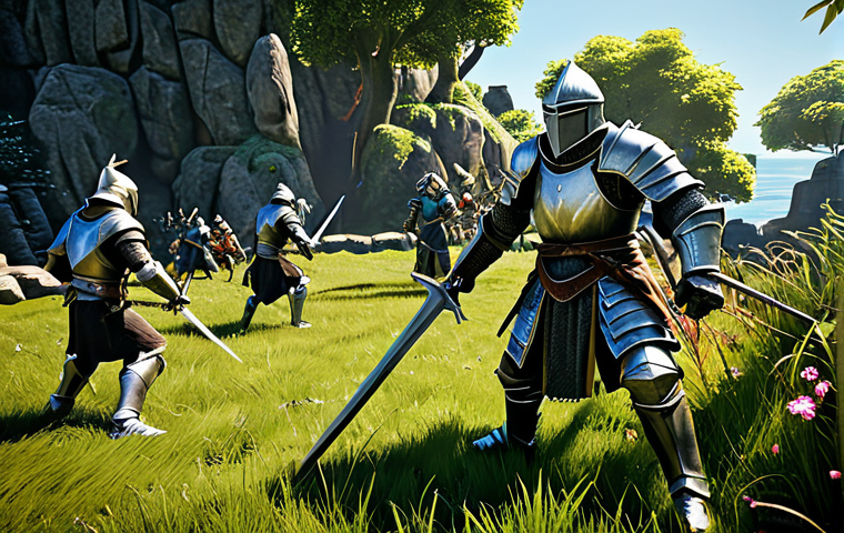 Early Game Grinding**

"A fully clothed Lineage M character (Knight class) in modest armor, battling Goblins on a lush starting island, safe for work, appropriate content, well-formed hands, proper finger count, natural body proportions, family-friendly, professional game art, sunny day."

**
